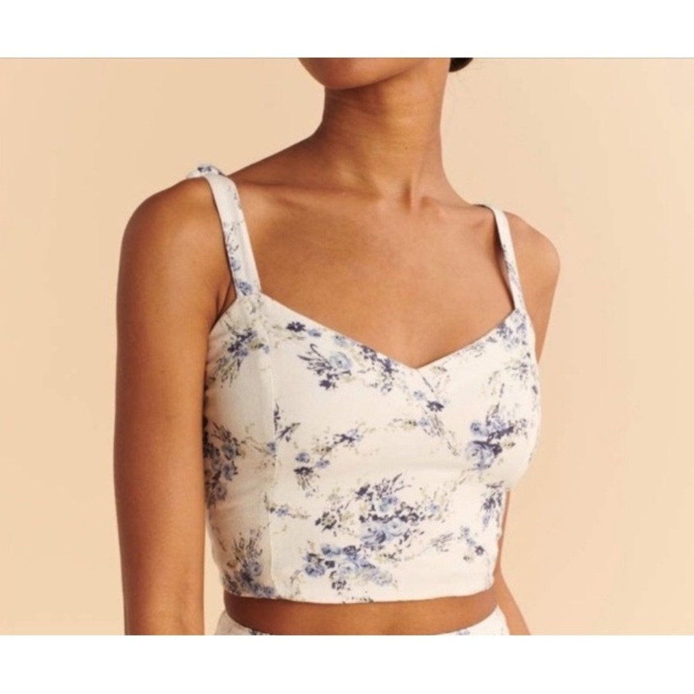 Abercrombie & Fitch Crop Top Women S Floral Sweetheart Cottage Festival Summer